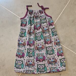 Colorful Owl Print Kids Dress